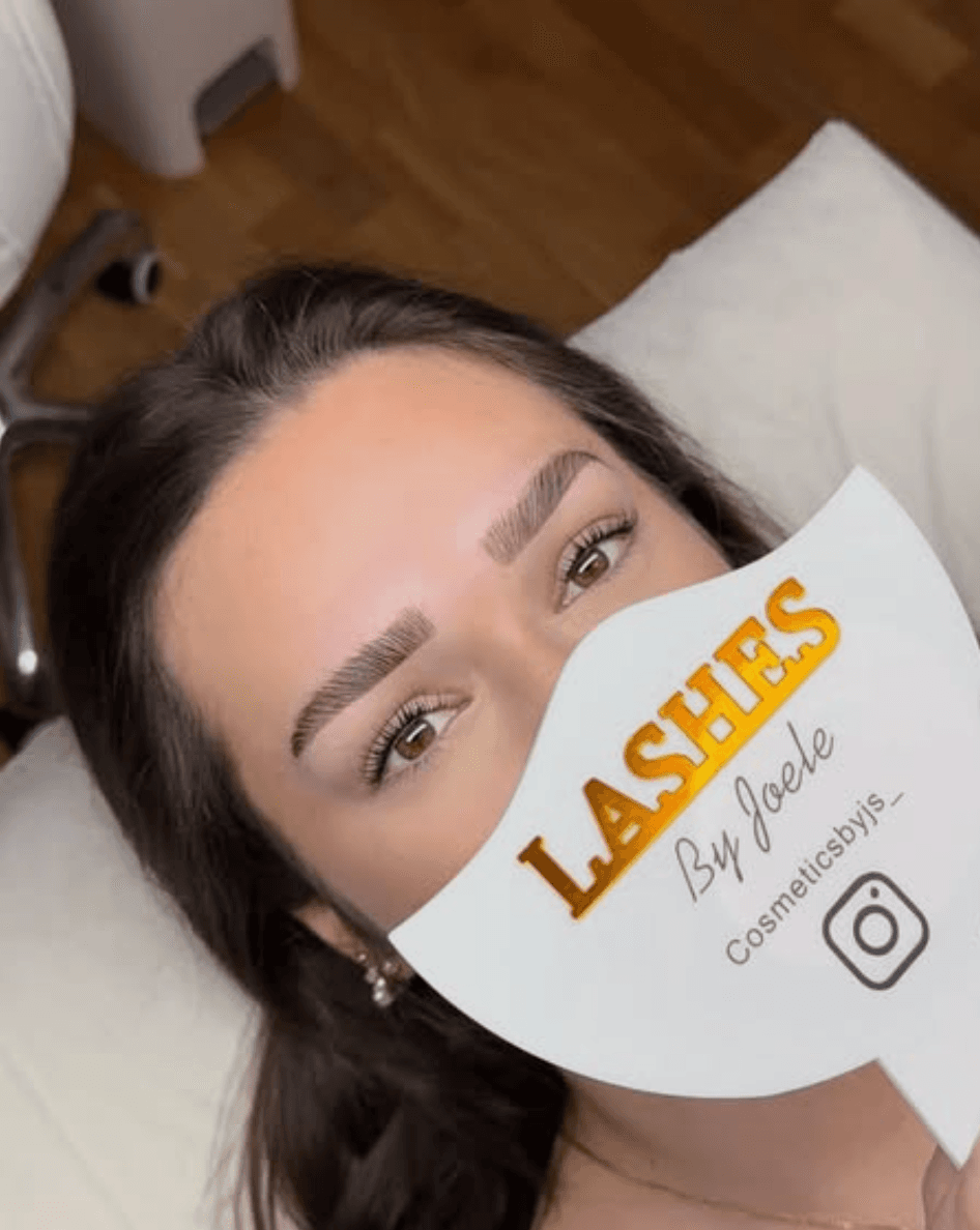 Wunderschöne Wimpernverlängerungen Nahaufnahme
